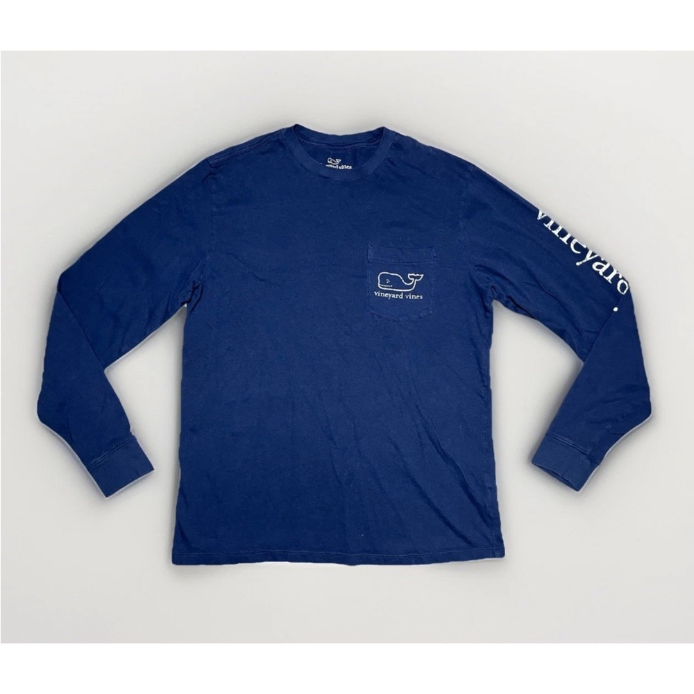Vineyard Vines Long Sleeve Pocket T-Shirt Mens Size Small | Navy Blue